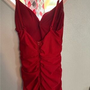 Elegant Red Ruched Dressprom Dress